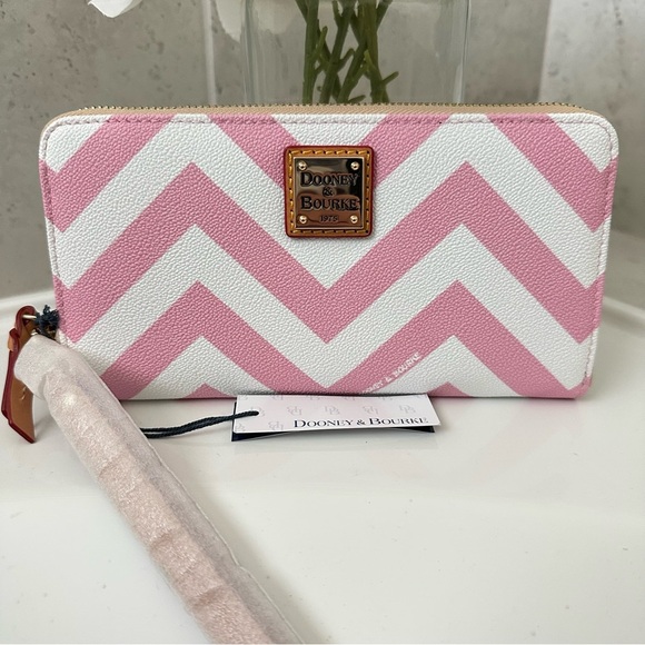 Dooney & Bourke Chevron Large Zip Around Wristlet